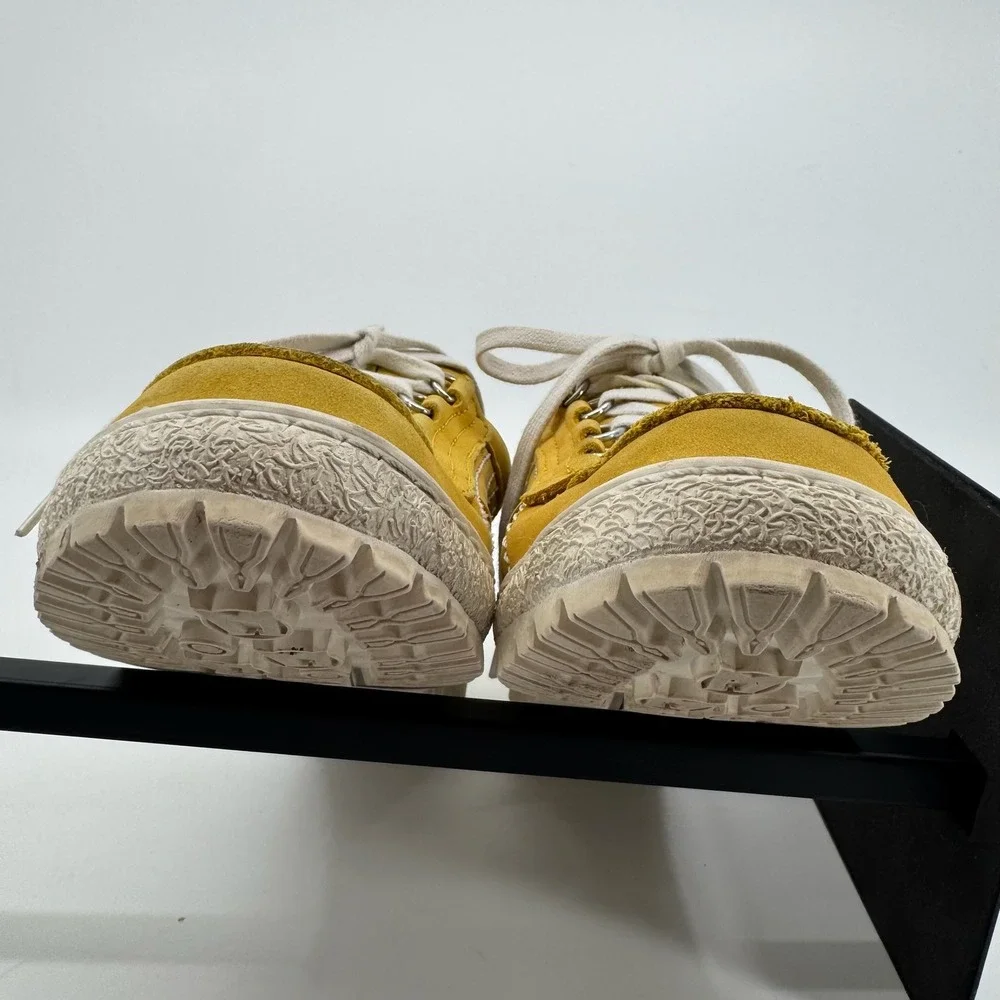 Mephisto Lady Shoes Womens 8 Yellow Leather Lace Up Comfort Walking Sneaker